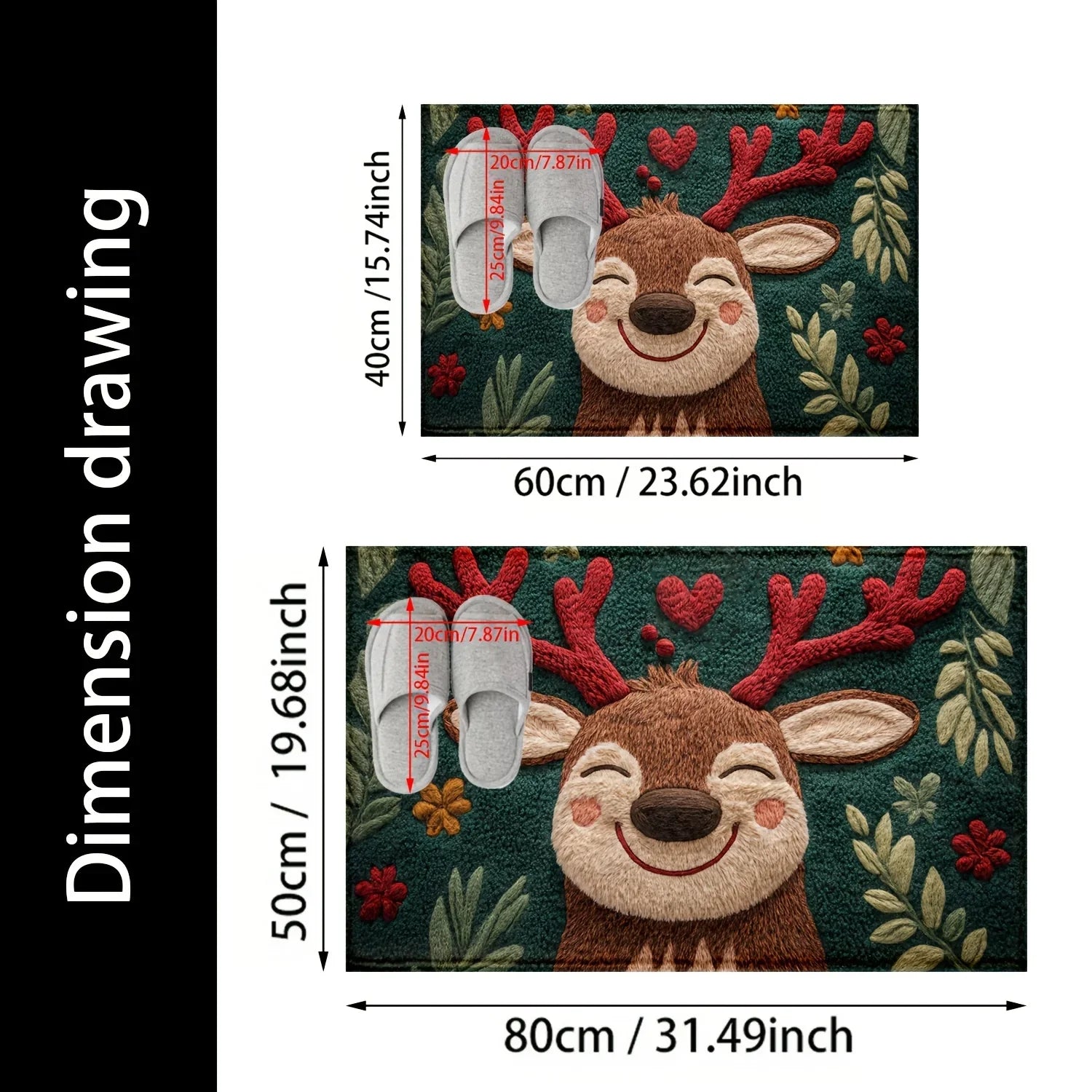 Christmas Reindeer Door Mat