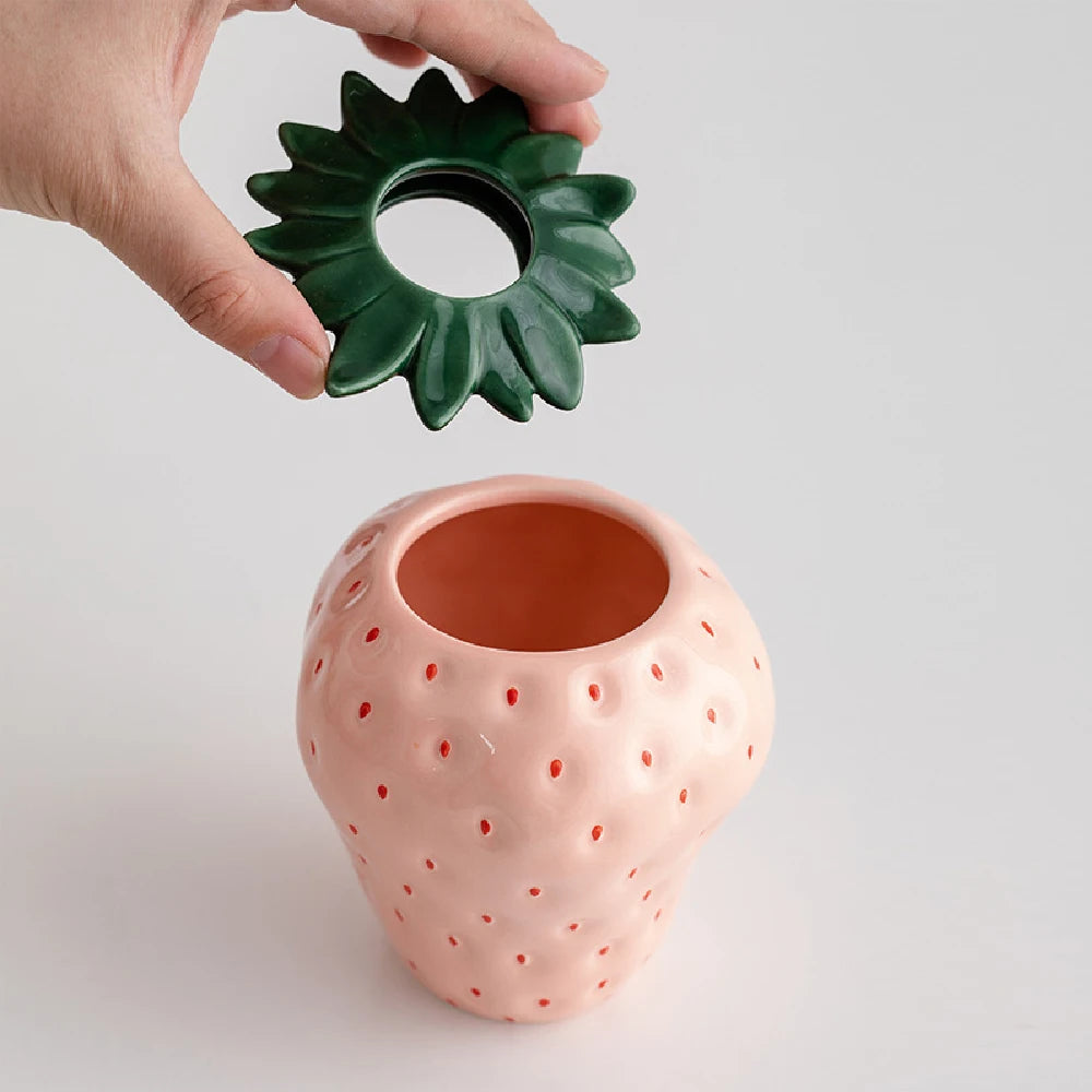 Strawberry Mini Ceramic Vase