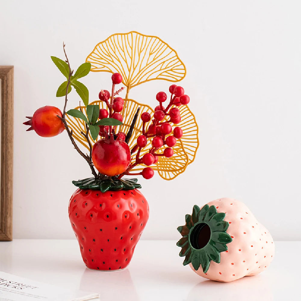 Strawberry Mini Ceramic Vase