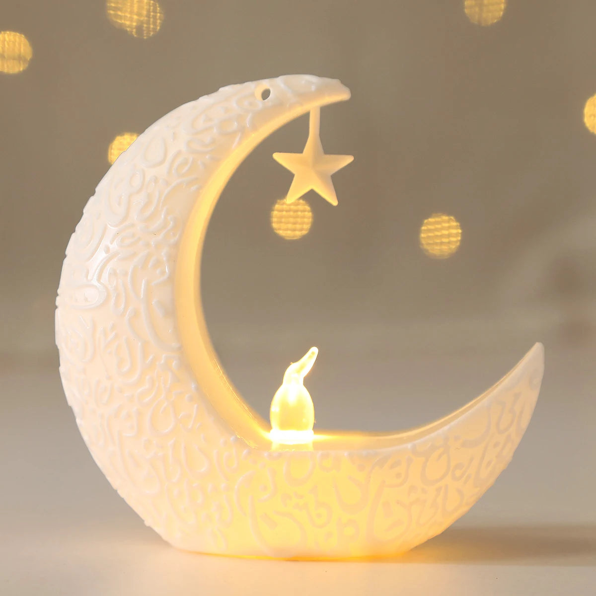 Eid Mubarak LED Star & Moon Candlestick Light