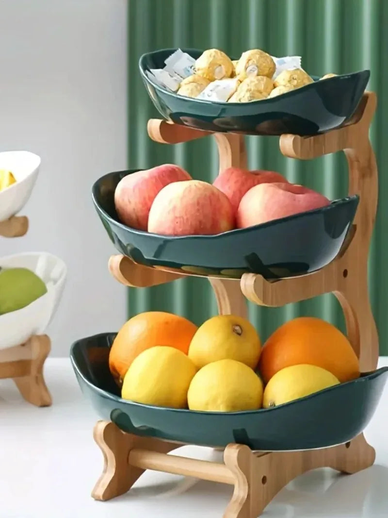 Three-Layer Wooden Table Stand