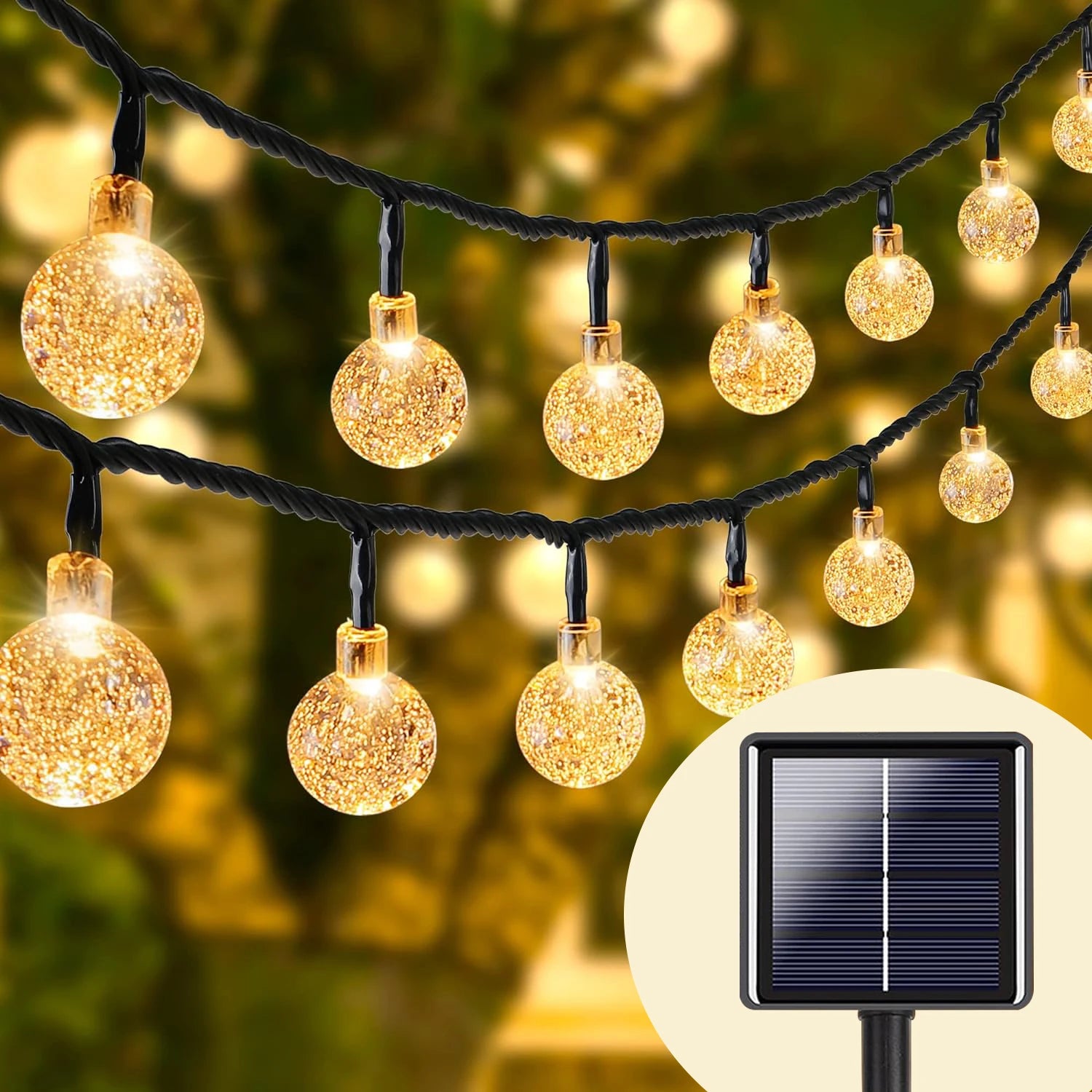 Solar Crystal Ball String Lights