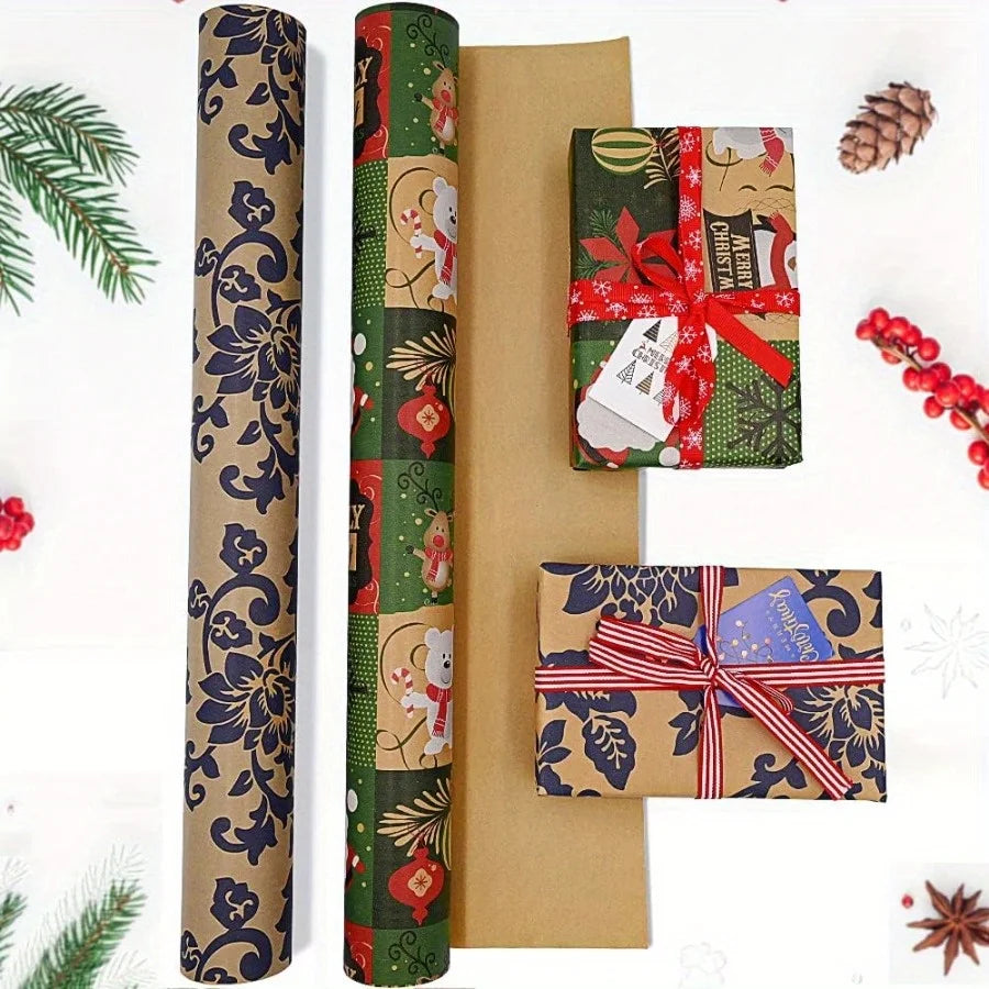 Christmas Kraft Wrapping Paper
