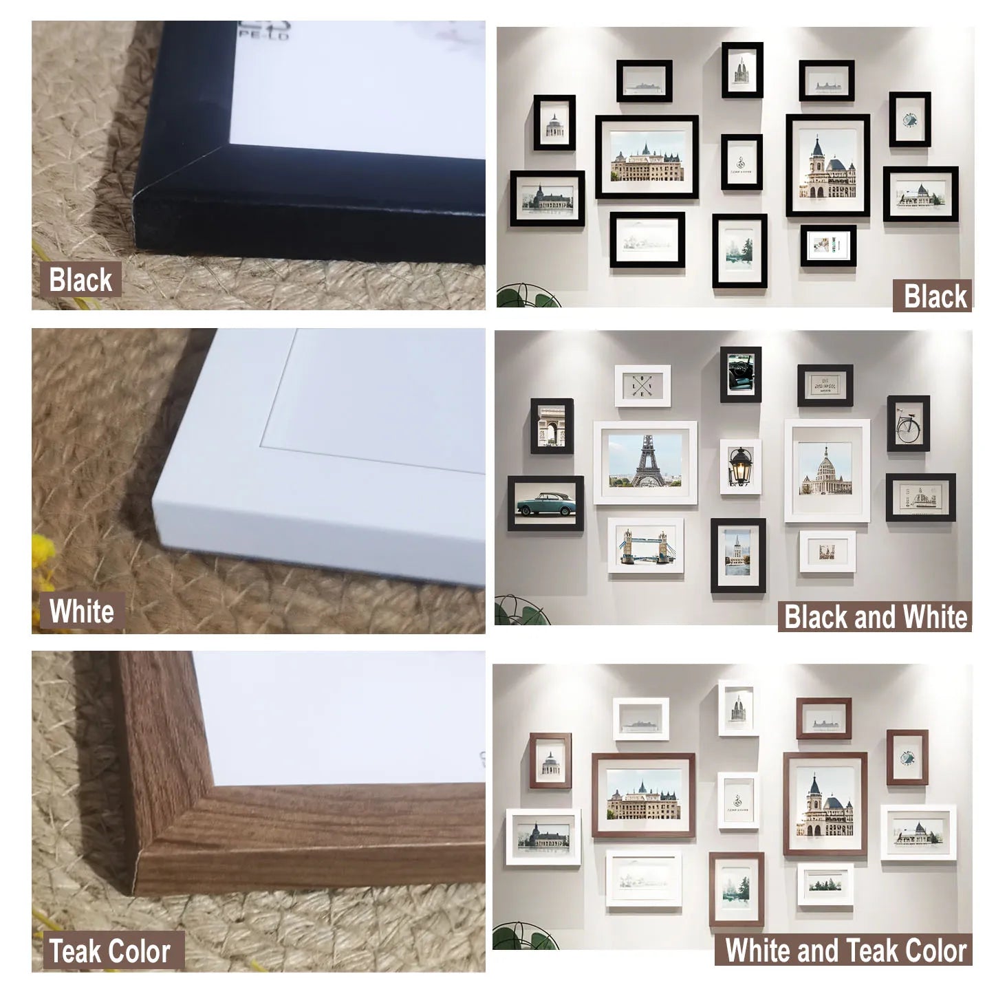 13PCS Wood Photo Frame Set