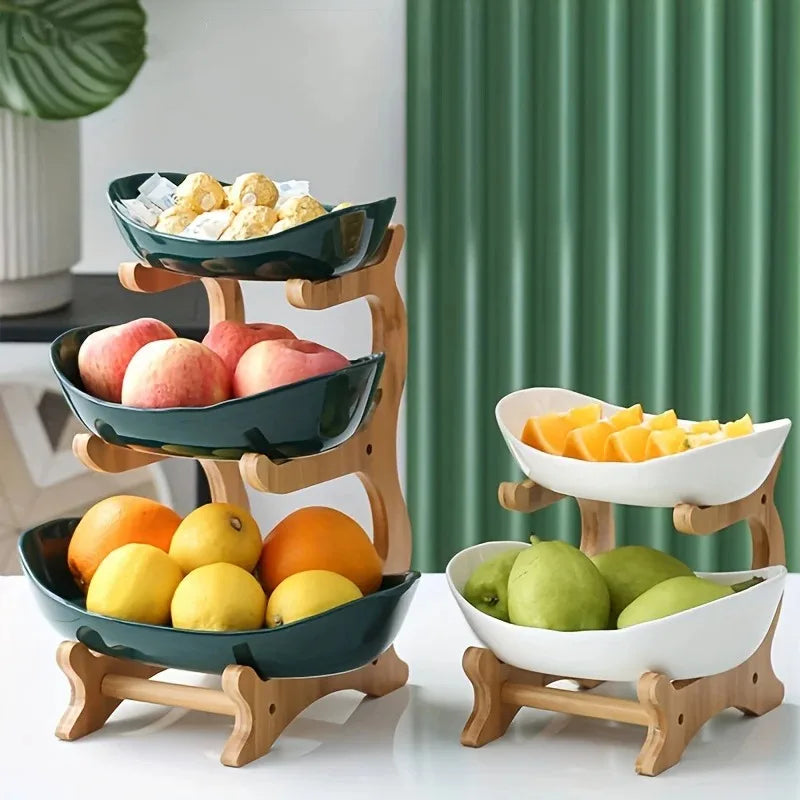 Three-Layer Wooden Table Stand