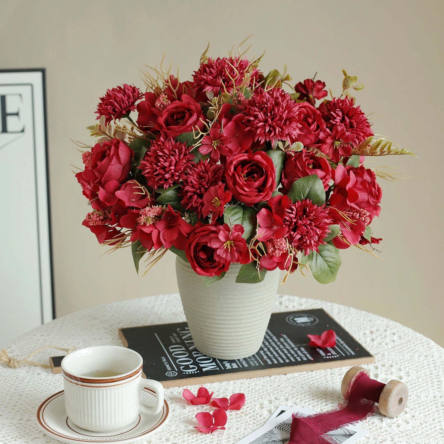 Artificial Silk Roses Bouquet