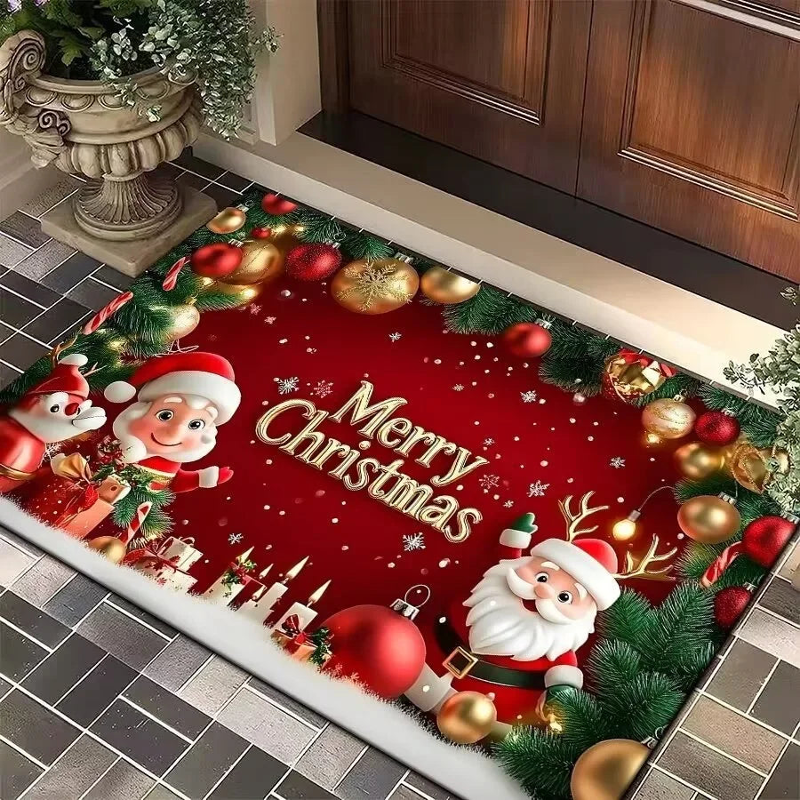 Christmas Santa & Elk Door Mat