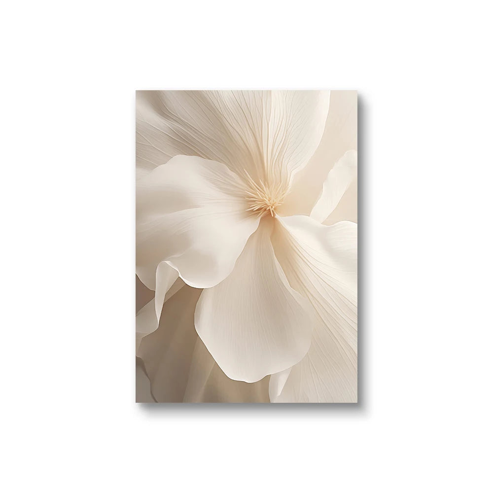 Nordic Beige Peony Canvas Art