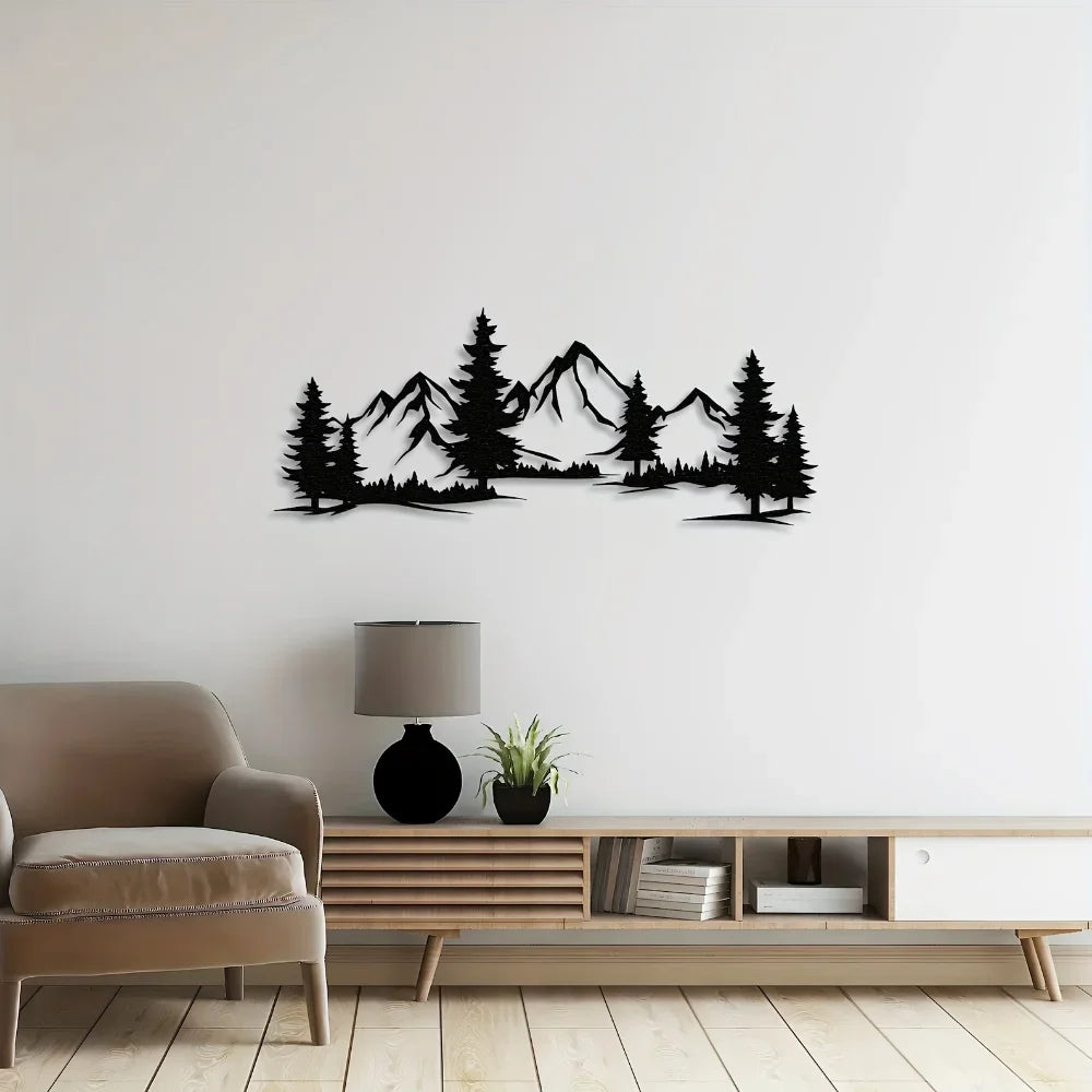 Rustic Metal Forest Wall Art