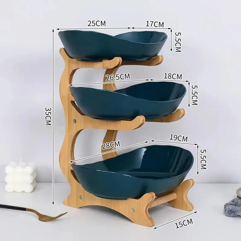 Three-Layer Wooden Table Stand