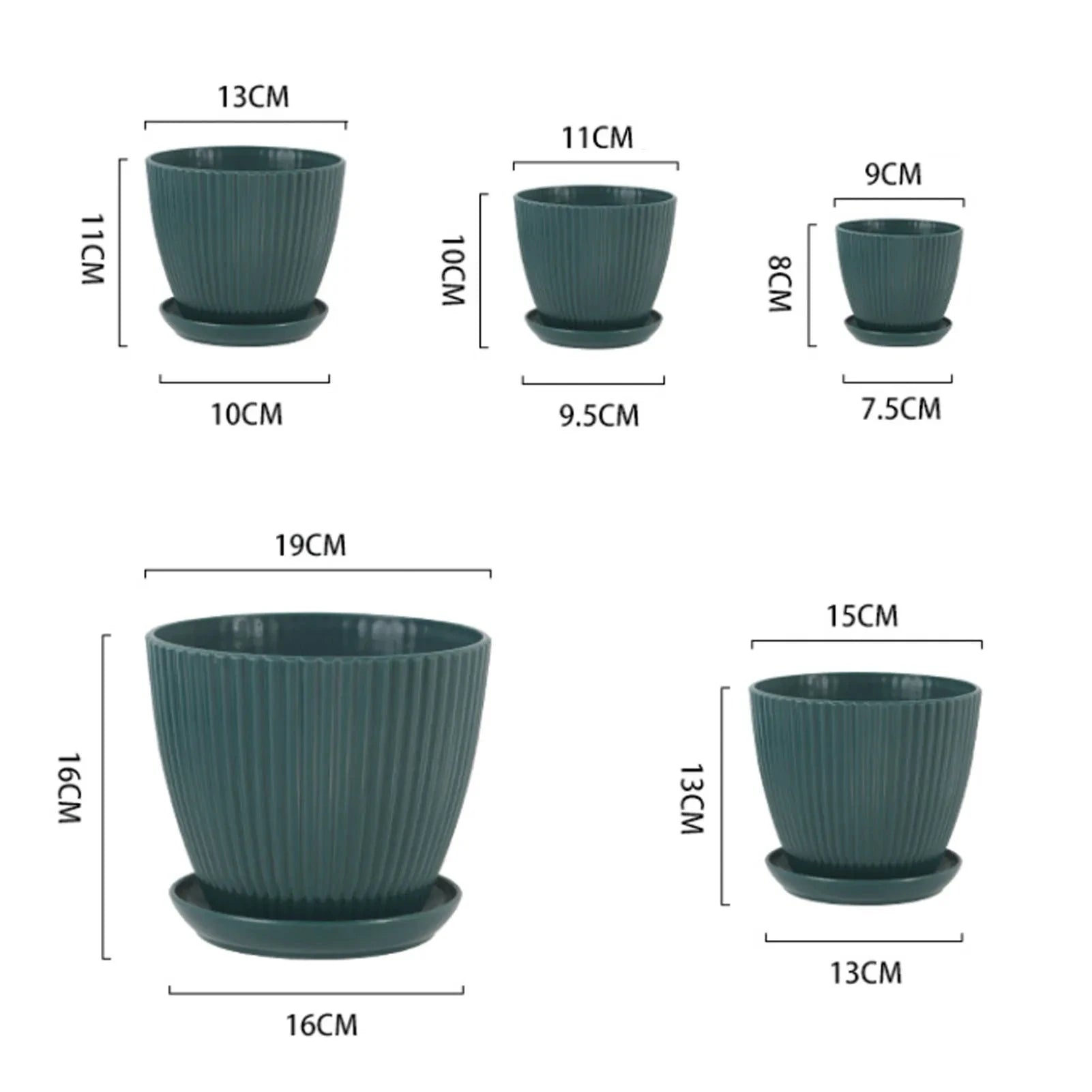 Round Flower Pots with Tray