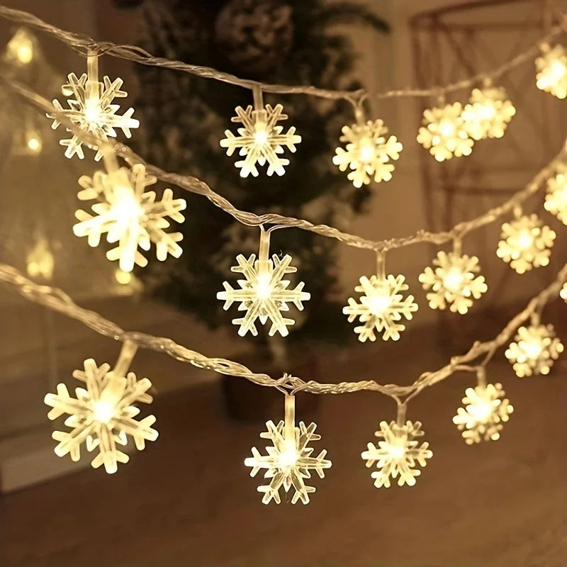 3M LED Snowflake String Lights