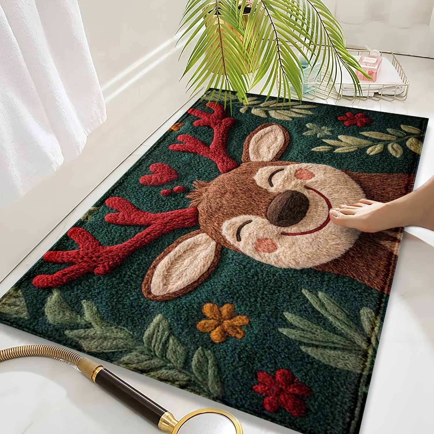 Christmas Reindeer Door Mat