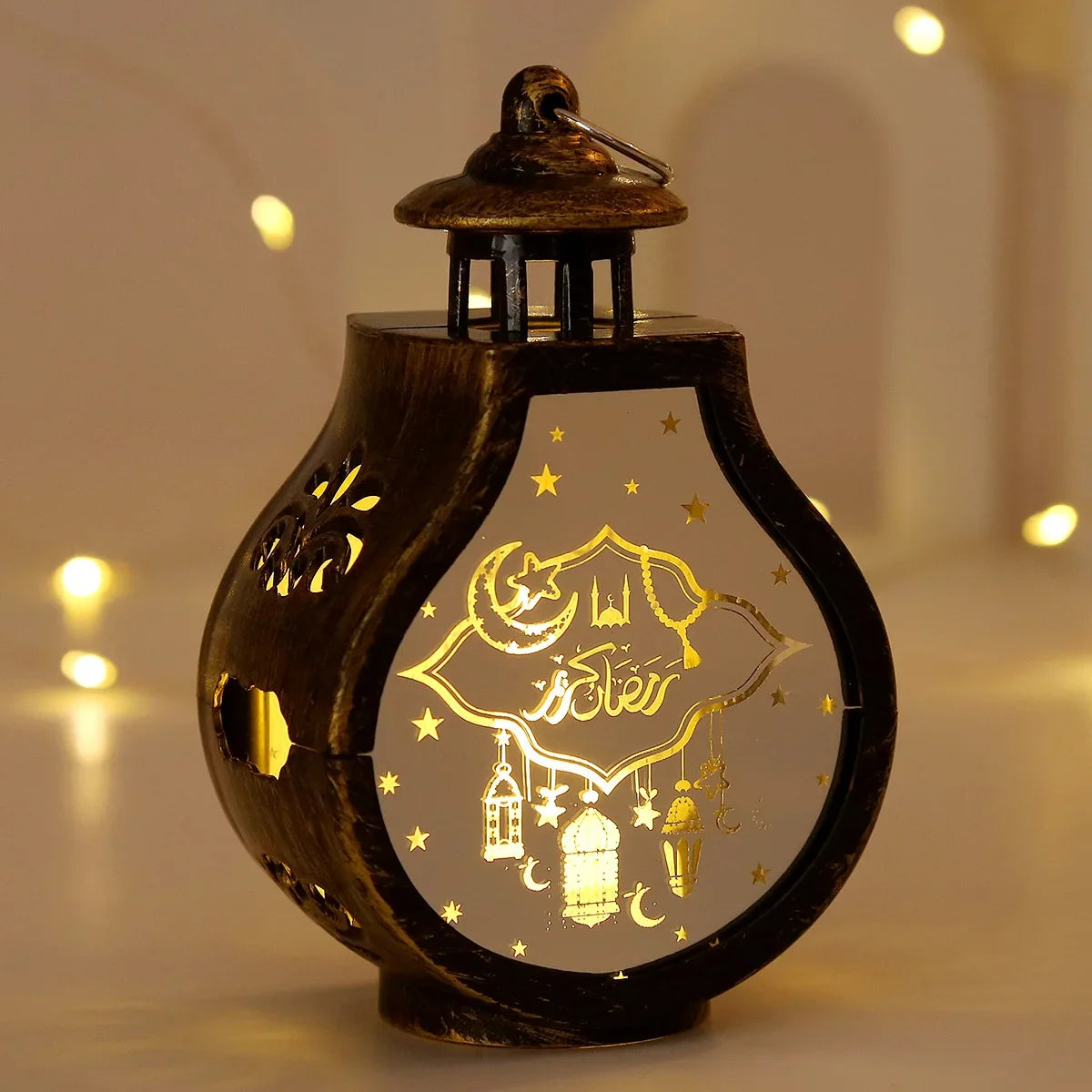 Eid Mubarak LED Star & Moon Candlestick Light