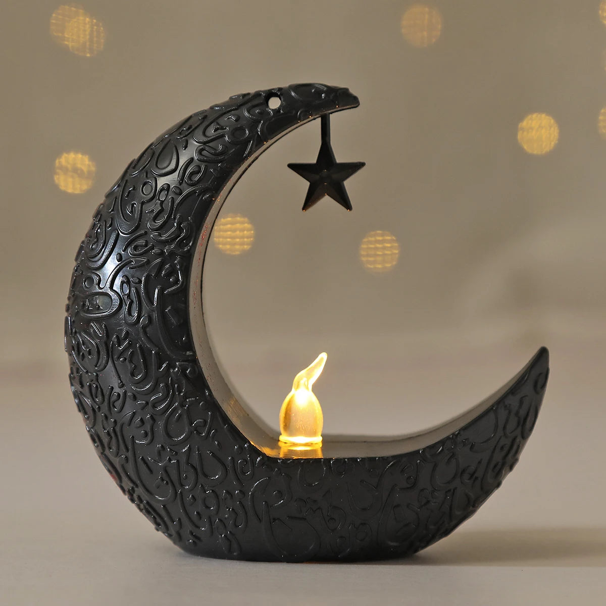 Eid Mubarak LED Star & Moon Candlestick Light