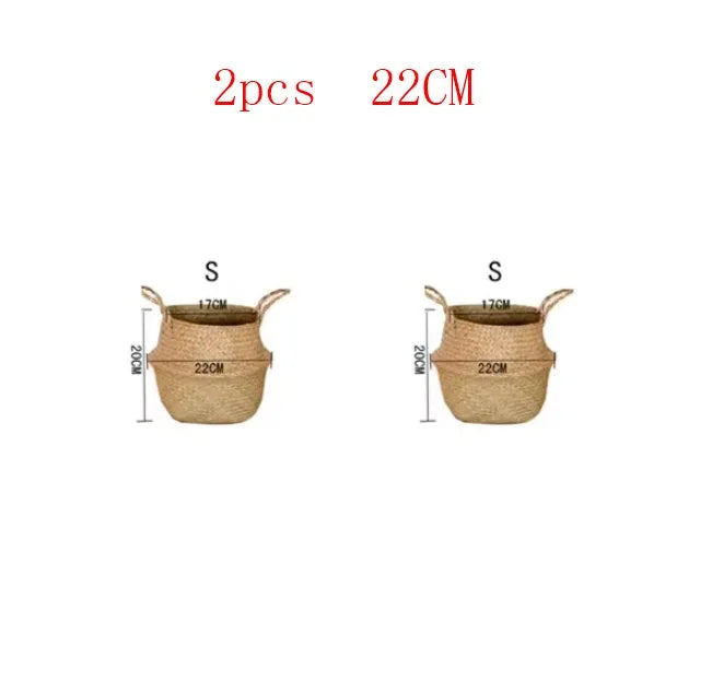 Seaweed Wicker Hanging Basket