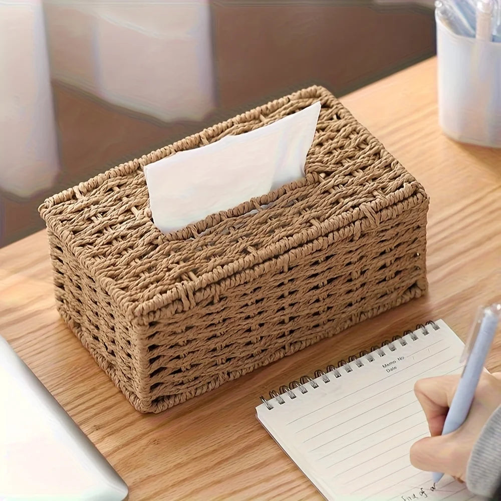 Boho Handwoven Tissue Holder