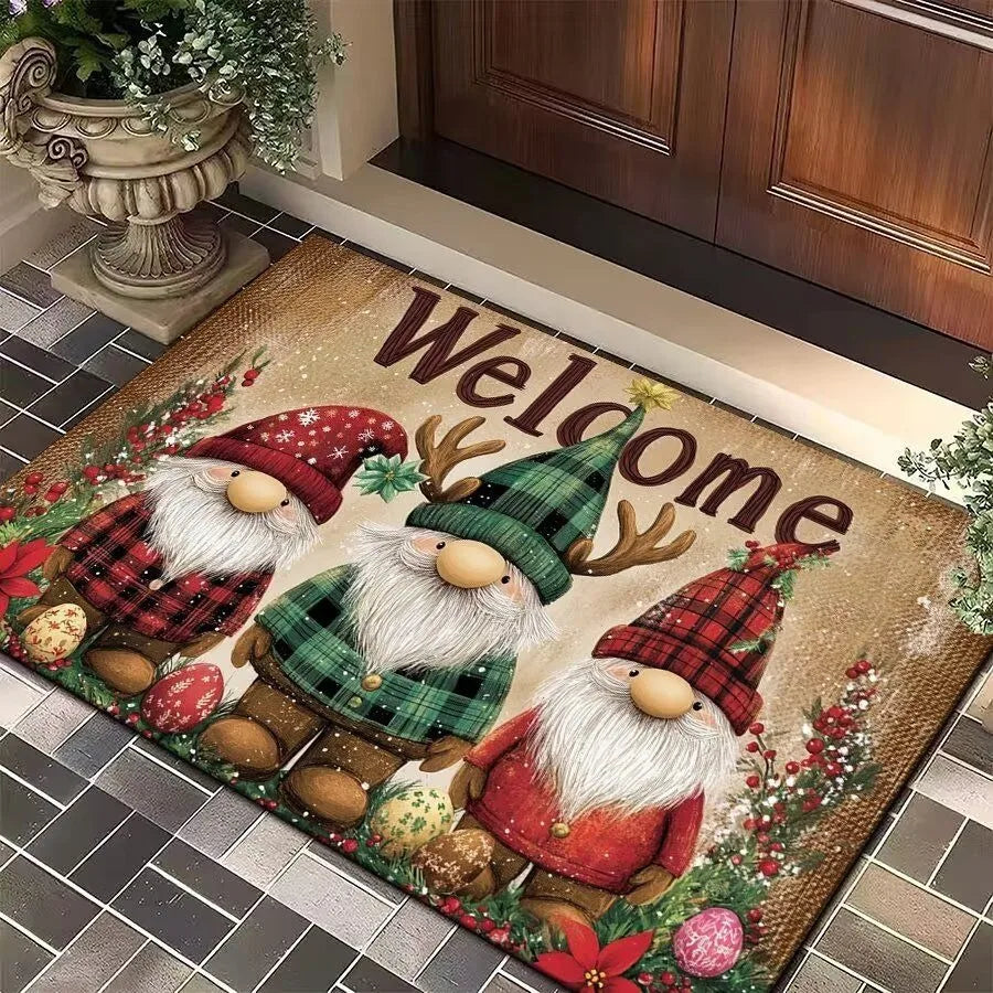 Christmas Santa & Elk Door Mat