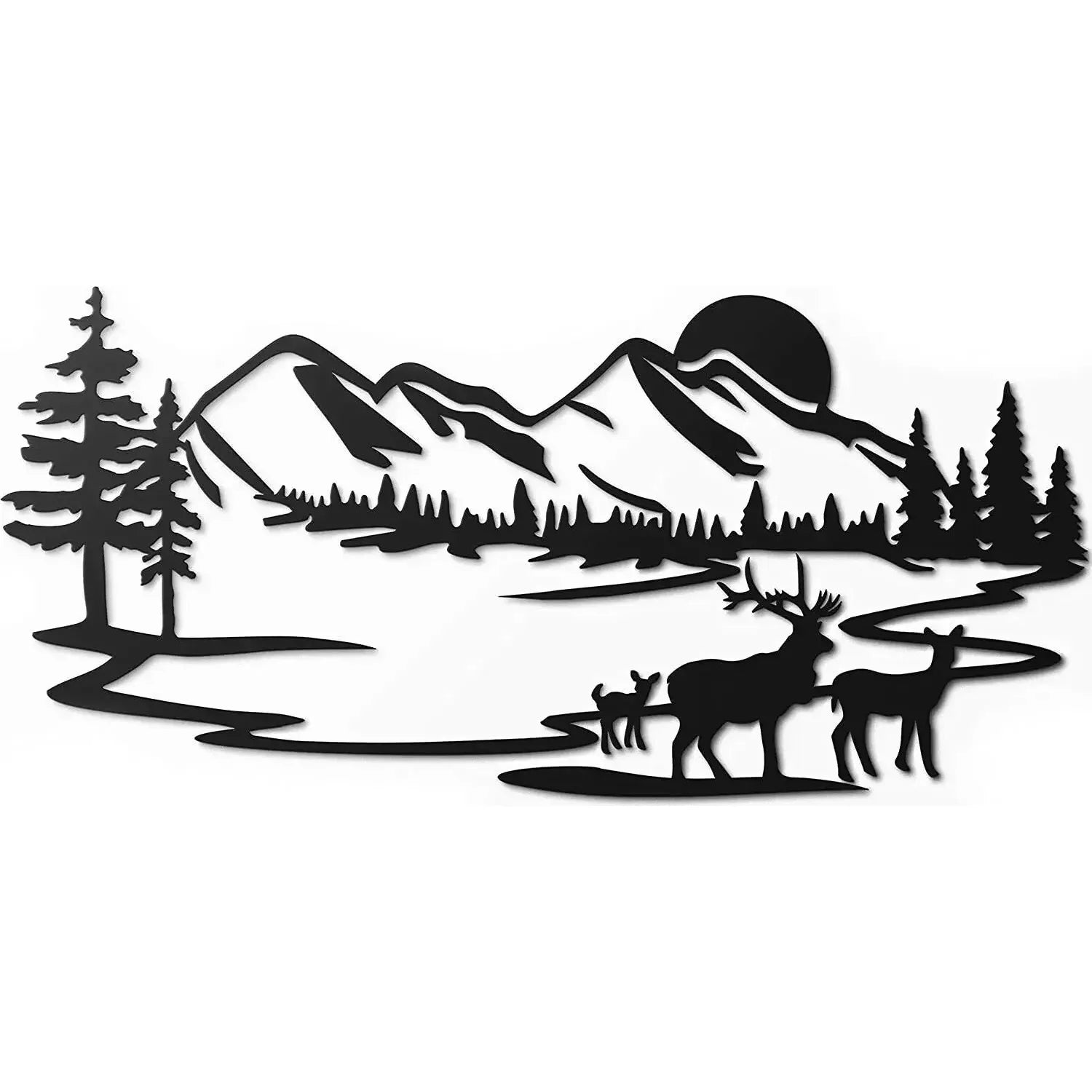 Rustic Metal Forest Wall Art