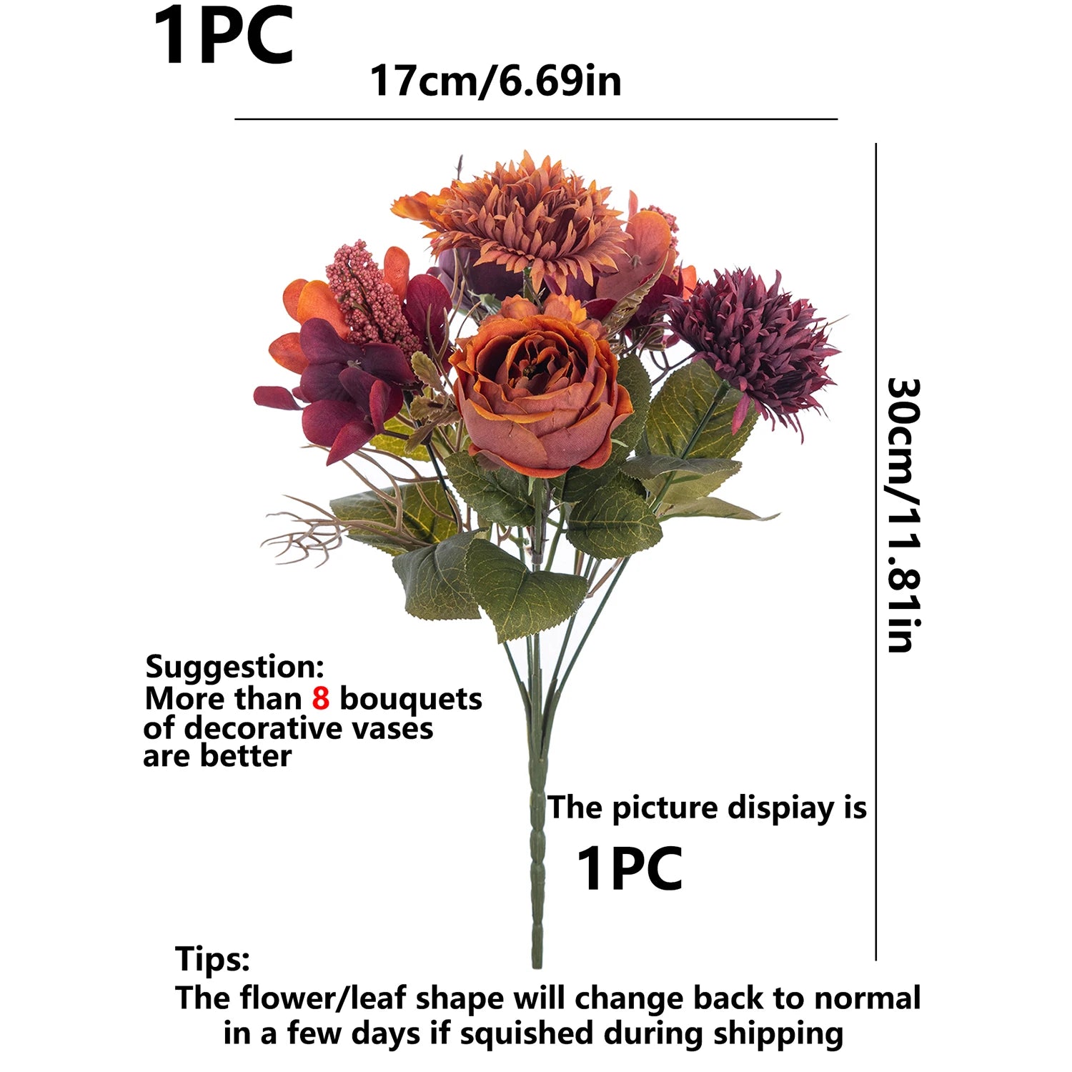 Artificial Silk Roses Bouquet