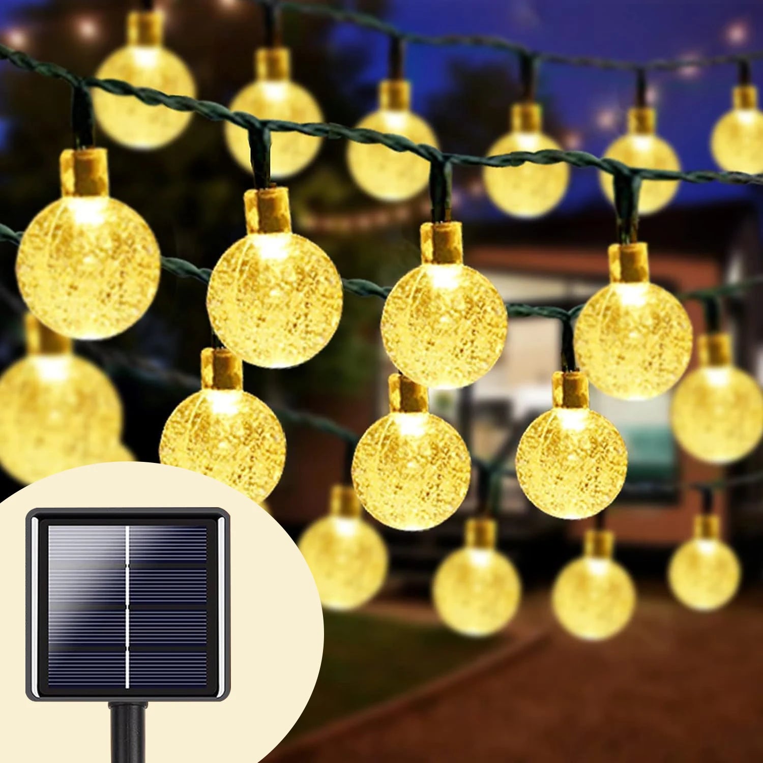 Solar Crystal Ball String Lights