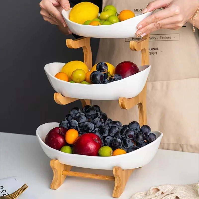 Three-Layer Wooden Table Stand