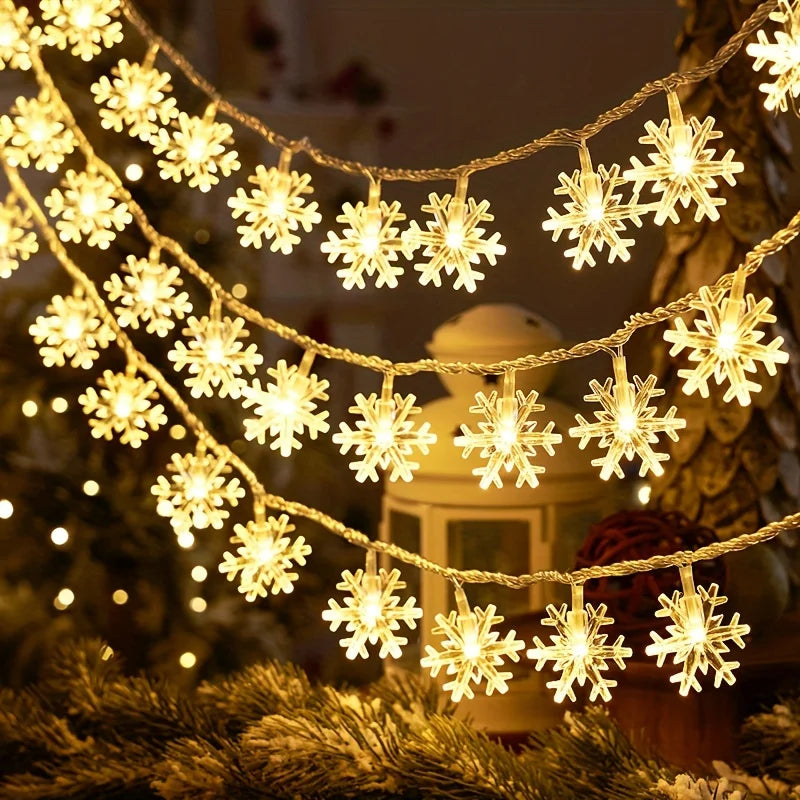 3M LED Snowflake String Lights