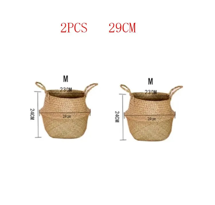 Seaweed Wicker Hanging Basket