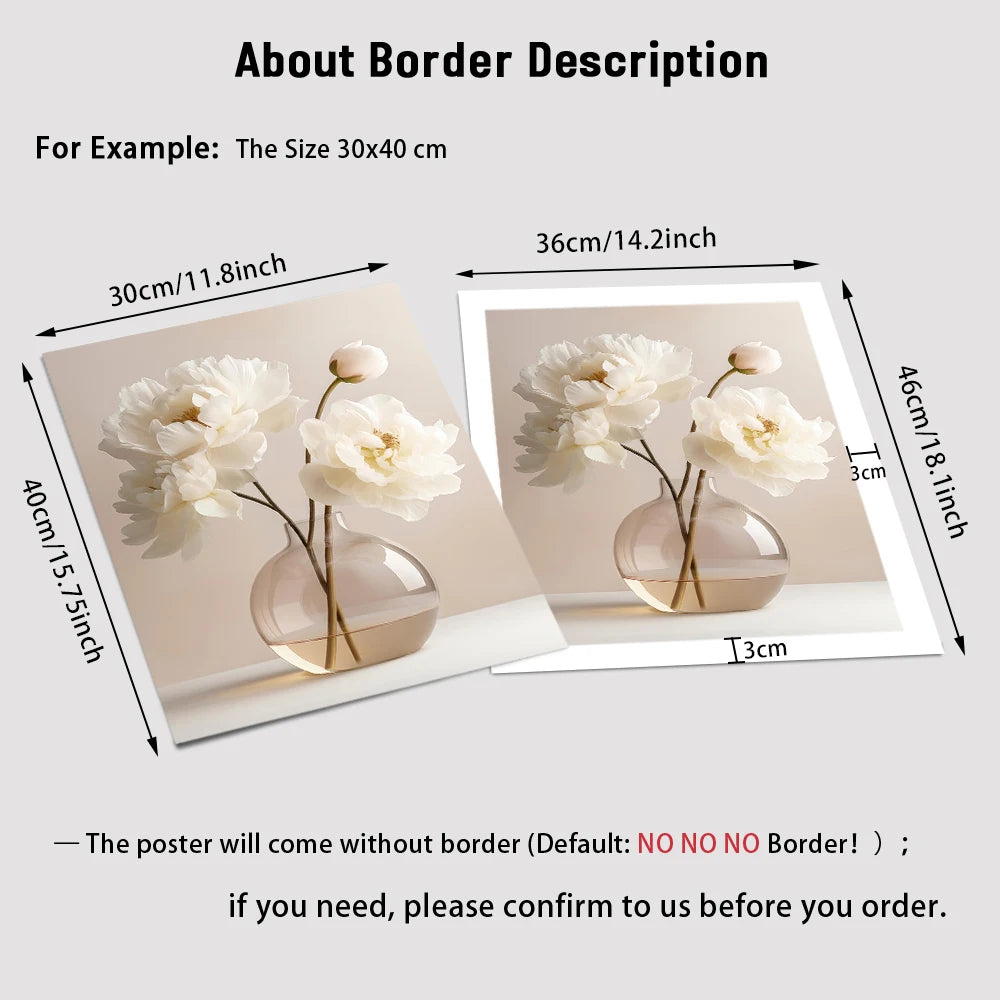 Nordic Beige Peony Canvas Art