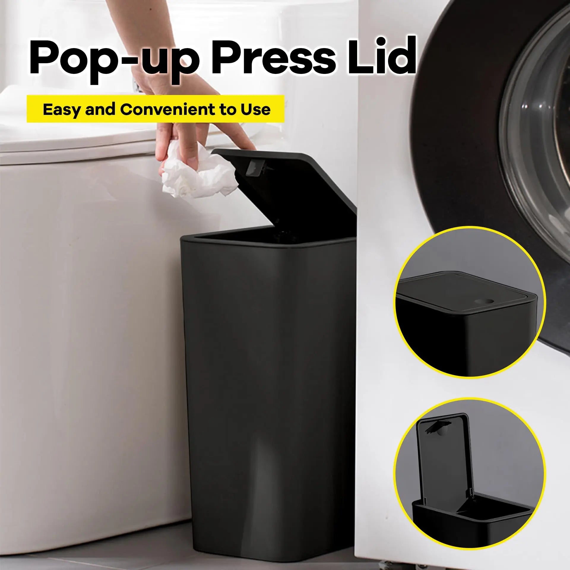10L Small Press-Top Trash Can
