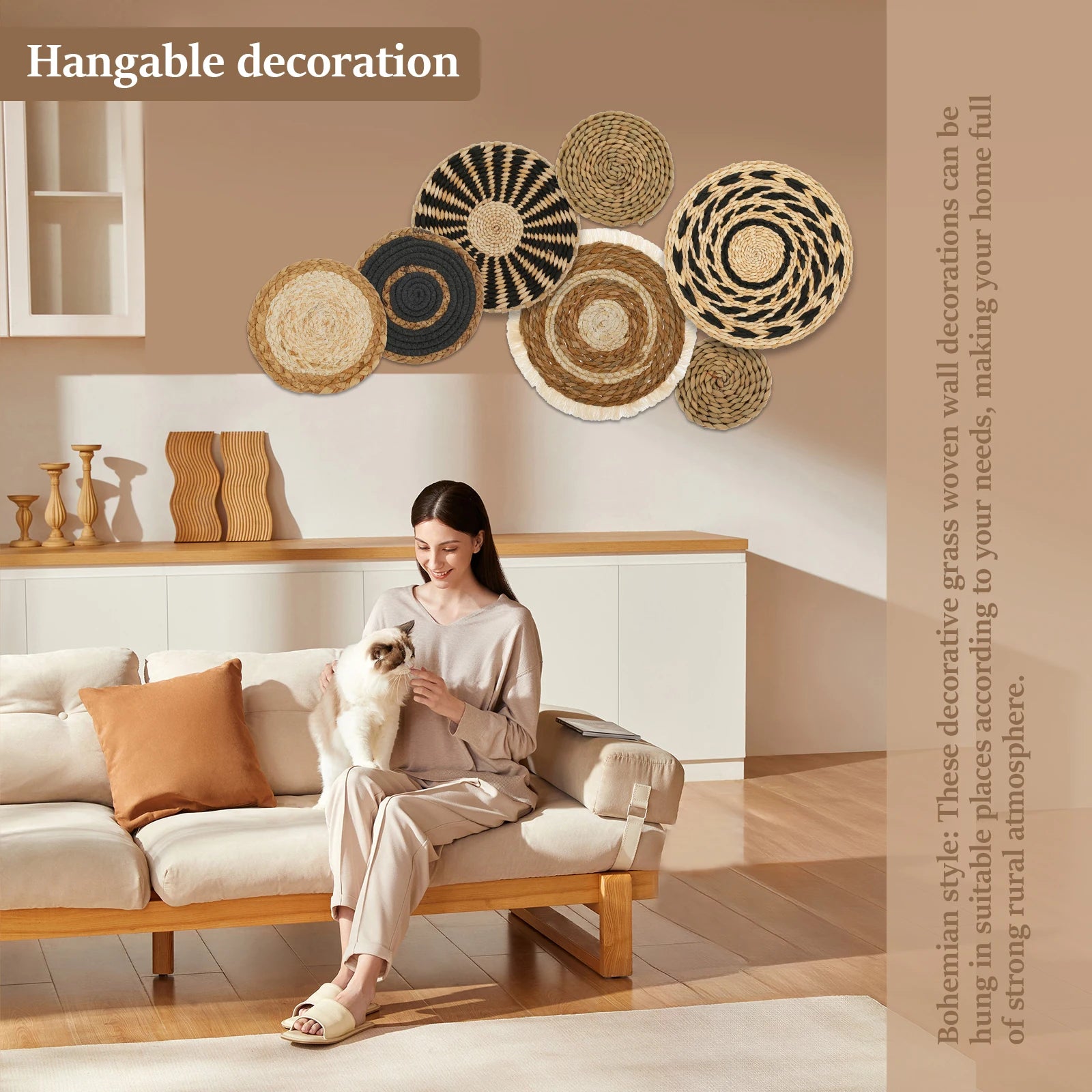 7-Pack Boho Wall Baskets