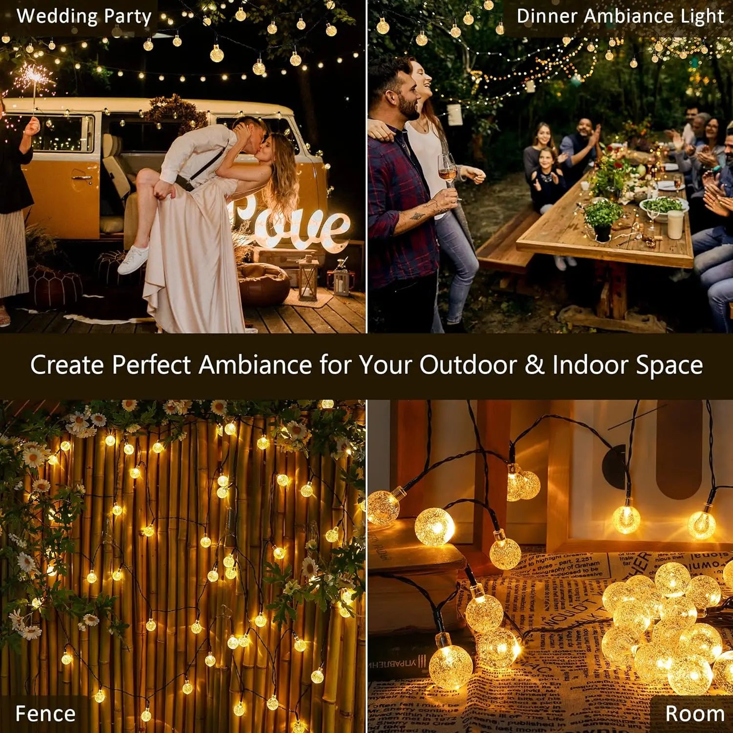 Solar Crystal Ball String Lights
