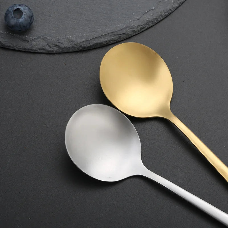 30-Piece Black & Gold Cutlery