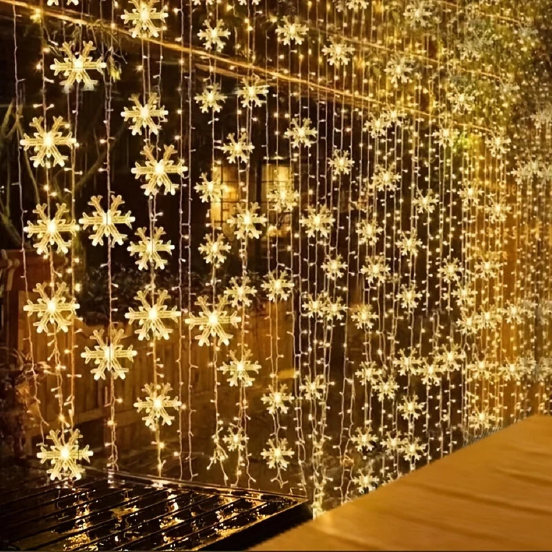 3M LED Snowflake String Lights