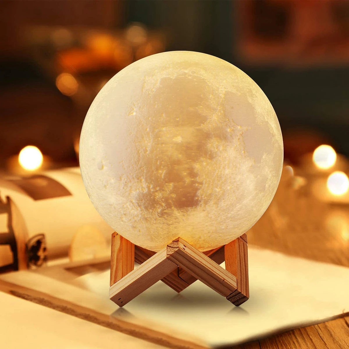 LED Moon Lamp – Starry Night Light with Stand