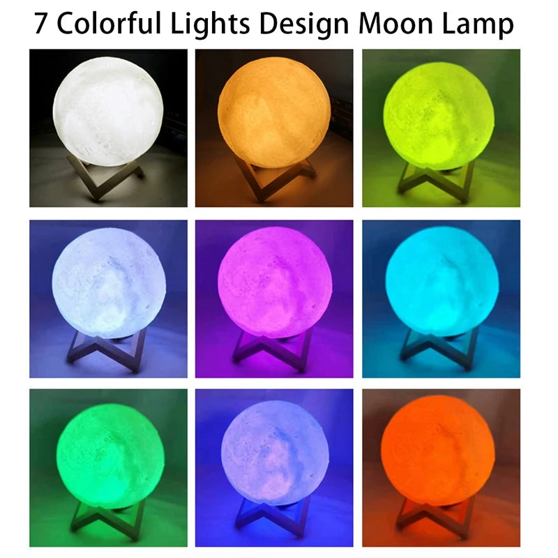 LED Moon Lamp – Starry Night Light with Stand
