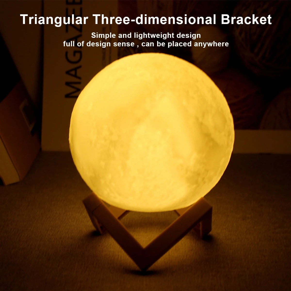 LED Moon Lamp – Starry Night Light with Stand