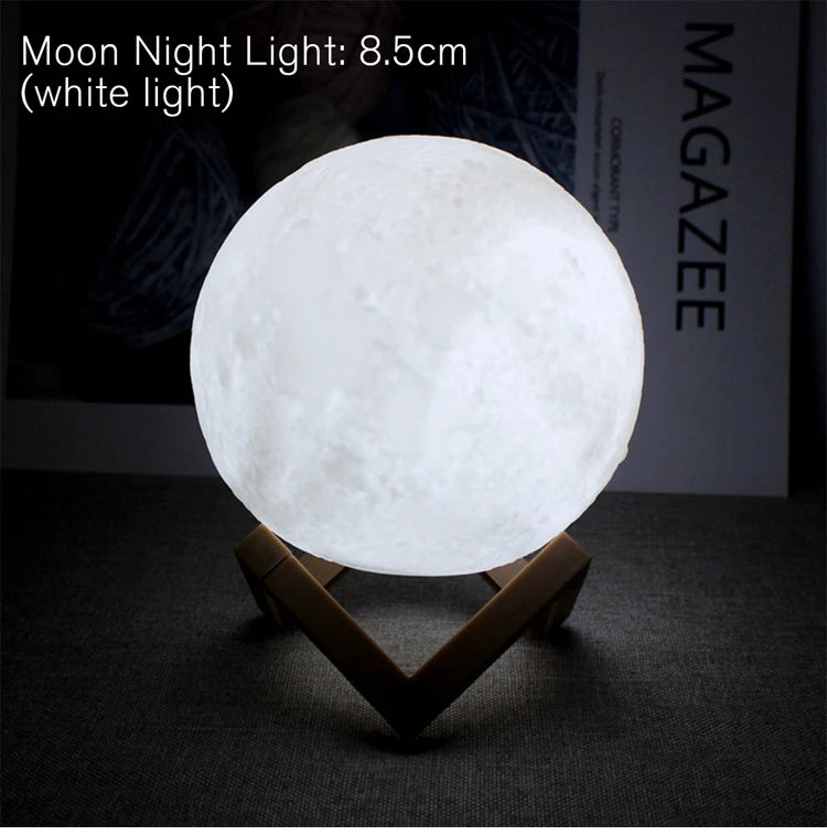 LED Moon Lamp – Starry Night Light with Stand