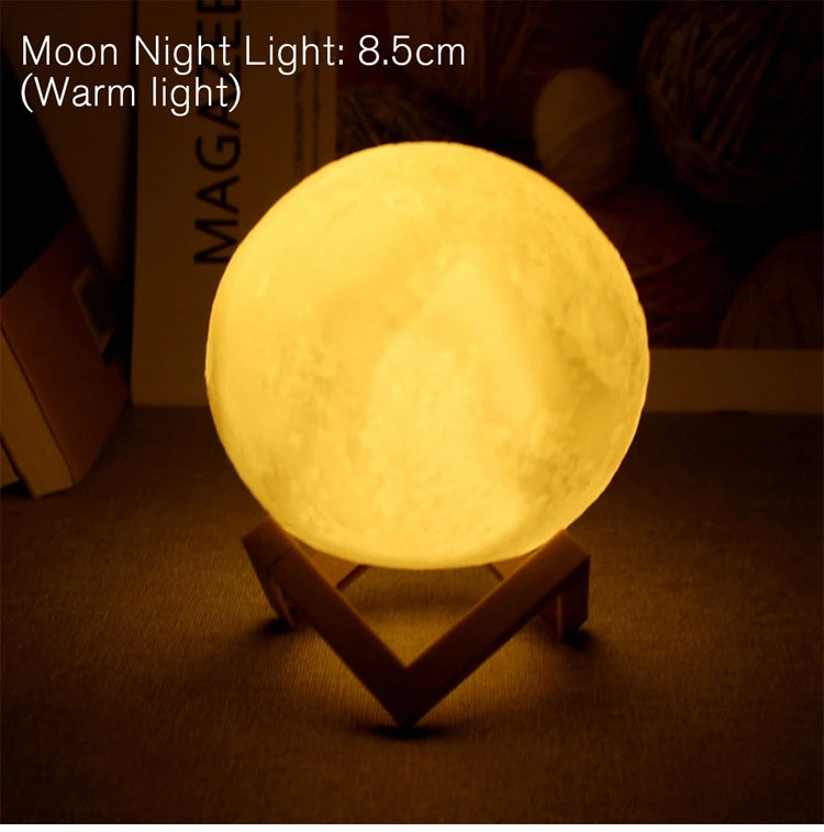 LED Moon Lamp – Starry Night Light with Stand
