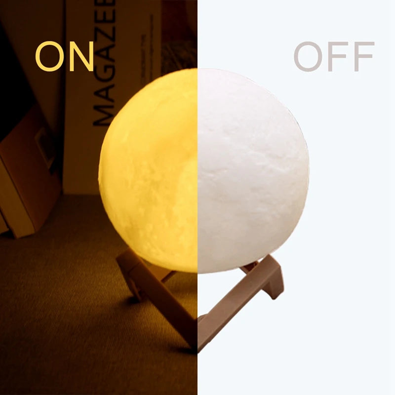 LED Moon Lamp – Starry Night Light with Stand